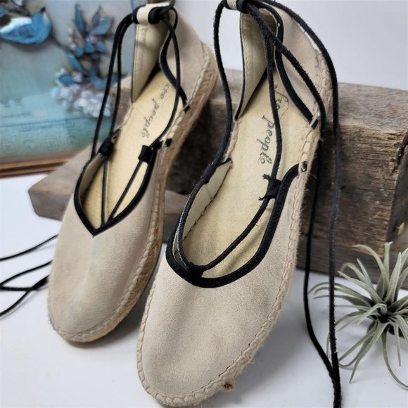 Free People Women's Sandals  Suede Figi Ankle Wrap - Picture 1 of 10